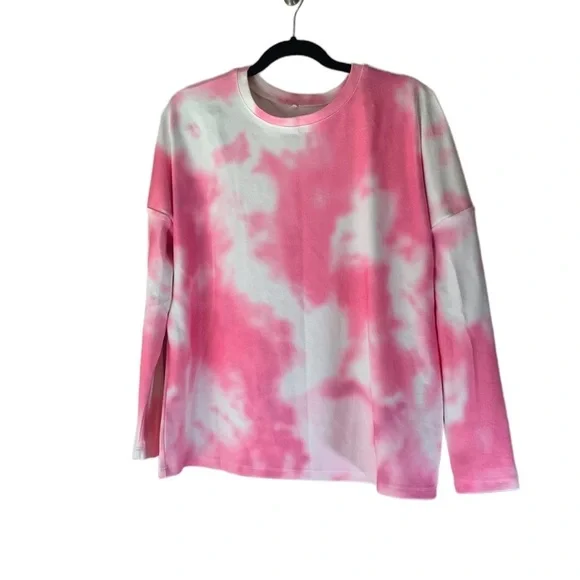 Kayamiya Tie Dye Printed Long Sleeve Shirt and Pants -PJ Sets -  Pink White - Sm - Picture 4 of 10